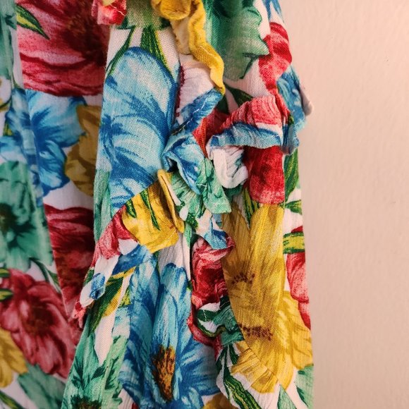 Crown& Ivy Gauze long sleeve multi color floral - Picture 2 of 4